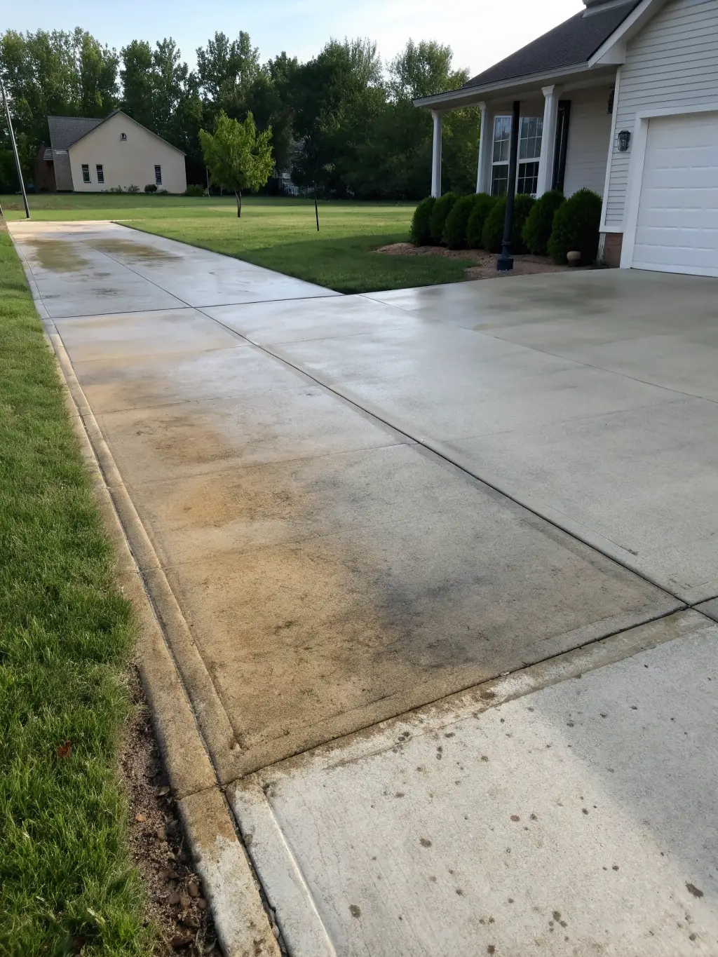 Deck restoration after power washing